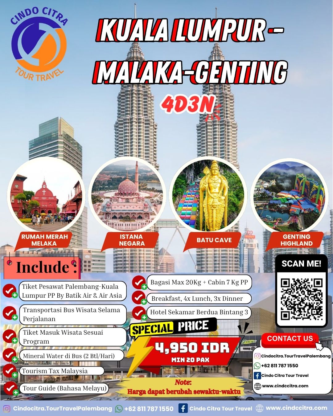 KUALA LUMPUR-MALAKA-GENTING 4D 3N